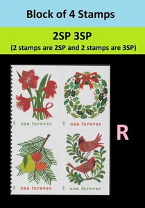 US 6033-6036 6036a Holiday Cheer F 2SP 3SP block 4 R MNH 2025 - Picture 1 of 1