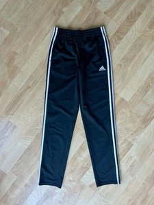 ADIDAS Boys L(14/16) Iconic Tricot Drawstring Joggers Black 3 Stripes AK0139 - Picture 1 of 5