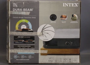 Colchón de aire de felpa Intex Comfort Deluxe Dura-Beam cama con bomba incorporada completo - Imagen 1 de 5