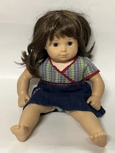 American Girl Bitty Baby Twin Girl Brunette Doll Retired With Dress Brown Eyes - Picture 1 of 7