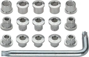 FSA TORX T-30 ALLOY MOUNTAIN CHAINRING NUT/BOLT SET WIITH TOOL: SILVER - Picture 1 of 1