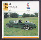 1934-1935 MG Q-Type Midget M.G. British Race Car Photo Spec Sheet Info CARD