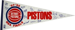 1987-88 Detroit Pistons NBA Finals Full Size Pennant facsimile signatures - Picture 1 of 1