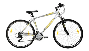 Road Runner Pro V 700c Wheel Mens 19.5" Alloy Silver Yellow Bike Sports Hybrid - Picture 1 of 10