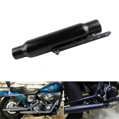 12" Long Black Shorty Exhaust Muffler Pipe Universal For Honda Cafe Racer Bobber - Image 1 of 4
