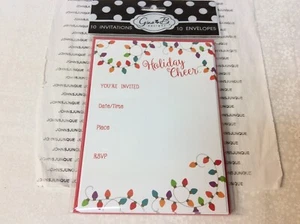 HOLIDAY CHEER PARTY INVITATIONS New sealed 10 Invites/envelopes Holiday Cheer - Picture 1 of 1