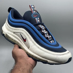 Nike Air Max 97 Men Size 12 Pull Tab Obsidian White Athletic Sneakers AQ4126-400 - Picture 1 of 13