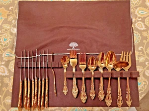 46 Piece Imperial Korea 24K Gold Plated Flatware ~ Spoons, Forks, Knives, Ladle - Picture 1 of 3