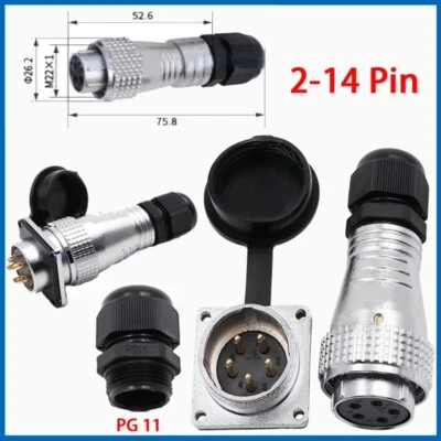 Aviation Socket & Plug PLS20-2/3/4/5~14 Pin Male Female Circular Connectors - Image 1 of 4
