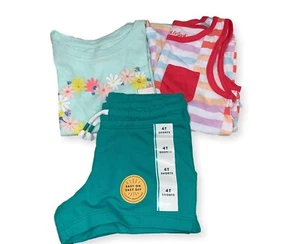 Cat & Jack Girls summer shorts and top set 3pk- 4T NWT - Picture 1 of 7