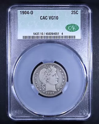 1904-O Barber Quarter - 25c CACG VG10 - Great Original Look - Image 1 of 4