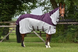 Horse Fly Rug Waterproof Fly Rug With Turnout Top Hybrid Fly Rug Free Fly Mask - Picture 1 of 3