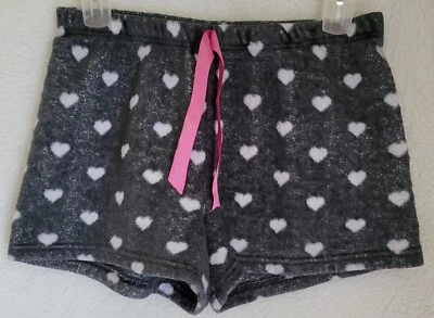 Pantalones Cortos Hot Kiss Mujer Salón Dormir Talla XL X Grande Negro Blanco Corazones Vellón Foto 1 de 4