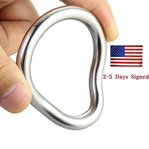 Metal Cock Penis Ring Curve Testicle Enhancer Cockring Delay Ejaculation Sex Toy - Picture 1 of 9