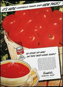 Campbell's Tomatensuppe Werbung Vintage 1947 Originaldruck Werbung 13,75 x 10" - Bild 1 von 2