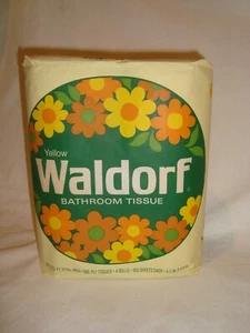 VINTAGE 1970 YELLOW WALDORF PACKAGE BY SCOTT PAPER CO. 4 Rolls In One Package - Picture 1 of 3