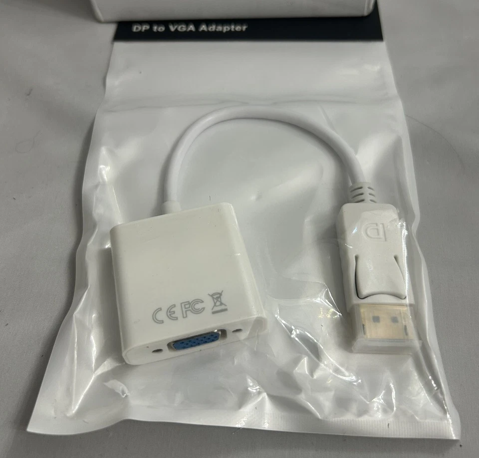 DisplayPort to VGA Adapter 10 PackDP to VGA Converter Male to Female Gold Pla. - Image 1 of 4