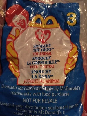 Smoochy the Frog TY BEANIE BABY MCDONALD'S *Sellado* Foto 1 de 2