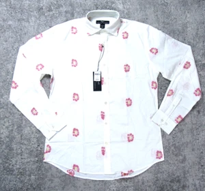 Elements by Arnold Zimberg Shirt Mens Medium Dress Floral White Long Sleeve - Picture 1 of 12