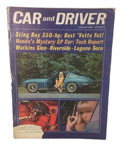 Car And Driver Magazine January 1965 Issue Volume 10 No 7 Sting Ray Corvette - Bild 1 von 12