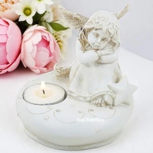 Angel Tea Light Candle Holder Figurine Ornament Memorial Home Deco Gift - Picture 1 of 7
