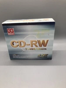 10 PK GQ CD-RW 700 MB 80 MIN  4-12X Compatible Slim Cases Sealed RD4 - Picture 1 of 1