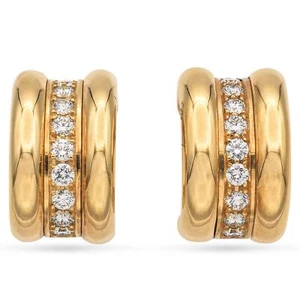 Chopard 18K Yellow Gold 0.66 TCW Diamond La Strada Hoop Earrings - Picture 1 of 7