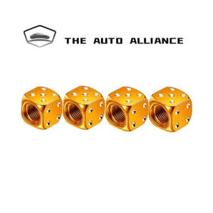 Gold Metal Wheel Valve Stem Tire Cap Trims For Car Truck Dust Cover - Picture 1 of 6