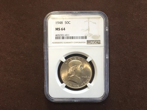 1948 FRANKLIN HALF DOLLAR MS 64 Cover