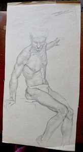 Original Vintage Drawing, signed B. Dall, 1935, 48 x 24 cm. - Picture 1 of 1