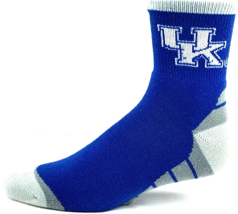 Kentucky Wildcats Blue Deuce Quarter Socks Gray Block Bottom Cover