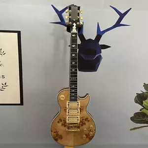 Chitarra elettrica personalizzata ACE Frehley Tree Burl Top 3 pickup humbucker parte oro - Foto 1 di 7