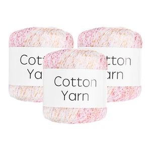 Cotton Yarn,Soft Knitting Yarn 3 Packages of 120g/4.23oz/White Multicolored - Picture 1 of 7