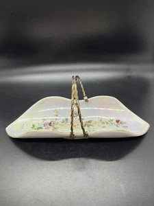 Limoges Napkin Holder W/Handle, Floral, Gold Trim, Signed *chip Ceramique D’art - Picture 1 of 7