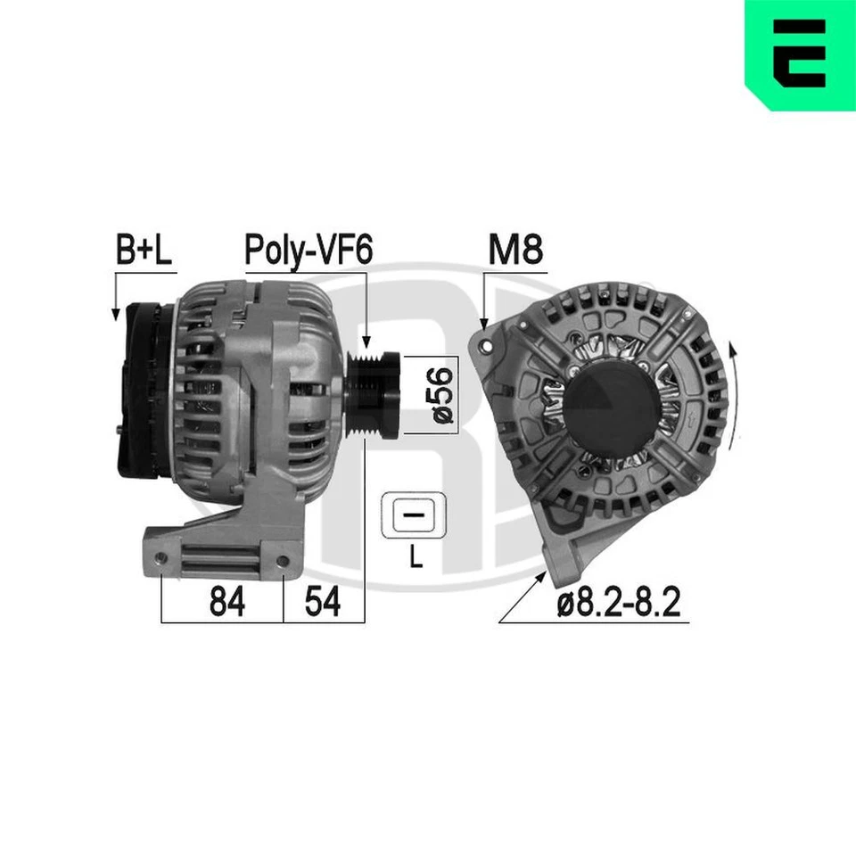 ERA Alternatore Generatore 160A 14V per Volvo V70 II 2.4 D5 2.3 T5 2.5 T - Immagine 1 di 1