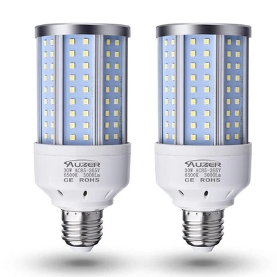 30W (200W Equivalent), Daylight, E26 Standard Base, LED Corn Light Bulb | 2-Pack - Image 1 of 4