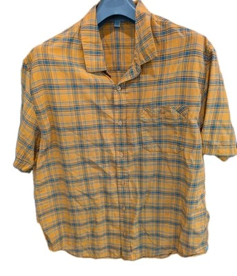 Horny Toad Men's Plaid Button Down SHORT Sleeve Organic Cotton Size XL Fits Larg - Image 1 of 3