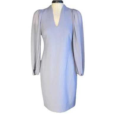 Vince Camuto Sheath Dress Womens 2 Dusty Lavender Chiffon Sleeve Crepe - Image 1 of 4