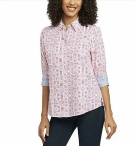 Foxcroft NYC Shirt Women’s Wrinkle Free XXL White 3/4 Sleeve Button - Picture 1 of 9