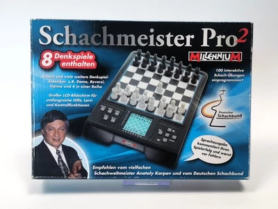 Schachmeister Pro² Millennium Schachcomputer mit Lernsystem & 8 Denkspielen - Bild 1 von 4