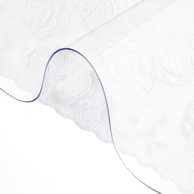 Transparent PVC Table Protector 40x80 Inch Heat Resistant Rectangular Cover - Image 1 of 4