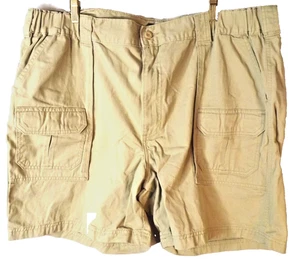 Lee Chino Shorts Mens Size 44 Flat Front Cargo Pockets Cotton Elastic Waist Tan - Picture 1 of 8