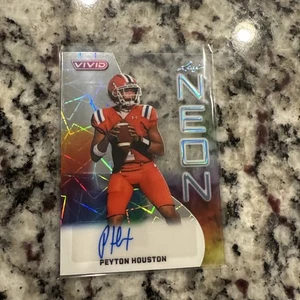2025 Leaf Vivid Football Peyton Houston Auto Neon 2/10 Laser SSP - Bild 1 von 2