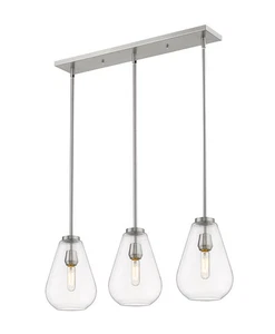 Ayra 3-Light Linear Pendant Light In Brushed Nickel - Picture 1 of 1