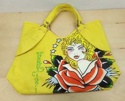 Bolso ED Hardy 1971 Verónica Rosa Amarillo Canario de Christian Audigier LEER Foto 1 de 4