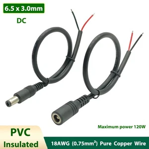 DC Power Supply Extension Cable 6.5x3.0mm Male Female Adapter Connection Wire - Picture 1 of 9