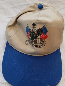 Jurupa California Rodeo Hat Cap Beige Blue Unisex Adjustable Horse Riding Vintag - Picture 1 of 3