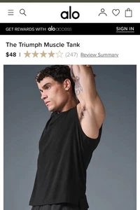 ALO Yoga Men’s “Triumph” Muscle Tank (L) Black EUC - Picture 1 of 4