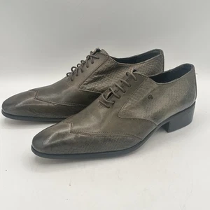 Sergio Cerruti Roma Men’s Dress Shoes Brown Leather Italy Size 41 US 8 Snakeskin - Picture 1 of 13