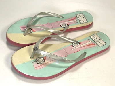 Chanclas Kate Spade rosa verde Cadillac Nassau talla 7-8 Foto 1 de 4